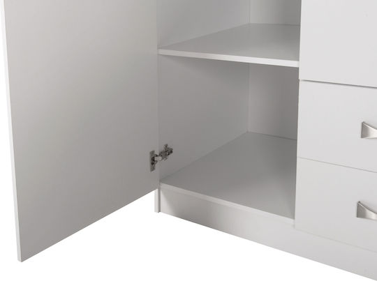 Carly Dreifachtür Kleiderschrank mit Loft Weiß 150x55x240cm