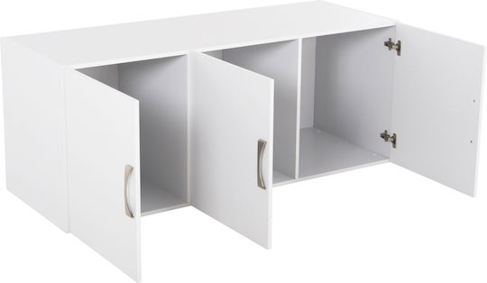 Carly Dreifachtür Kleiderschrank mit Loft Weiß 150x55x240cm