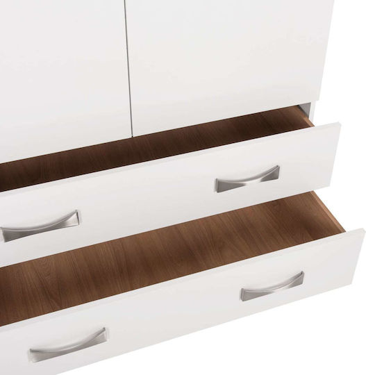Dreifachtür Kleiderschrank mit Loft Weiß 150x55x240cm