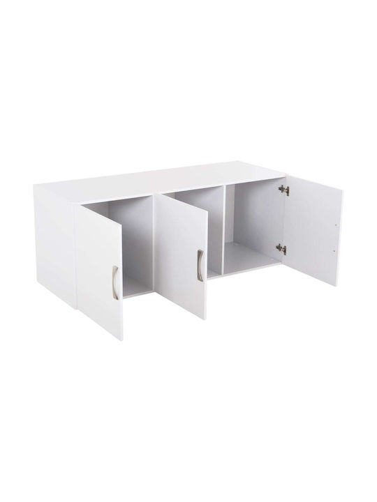Dreifachtür Kleiderschrank mit Loft Weiß 150x55x240cm