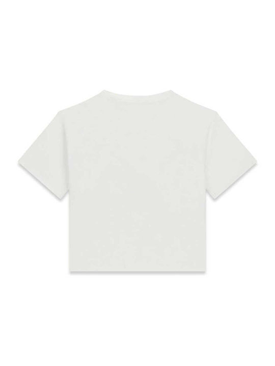 Guess Детска Туника С Къс Ръкав Бяла Crop