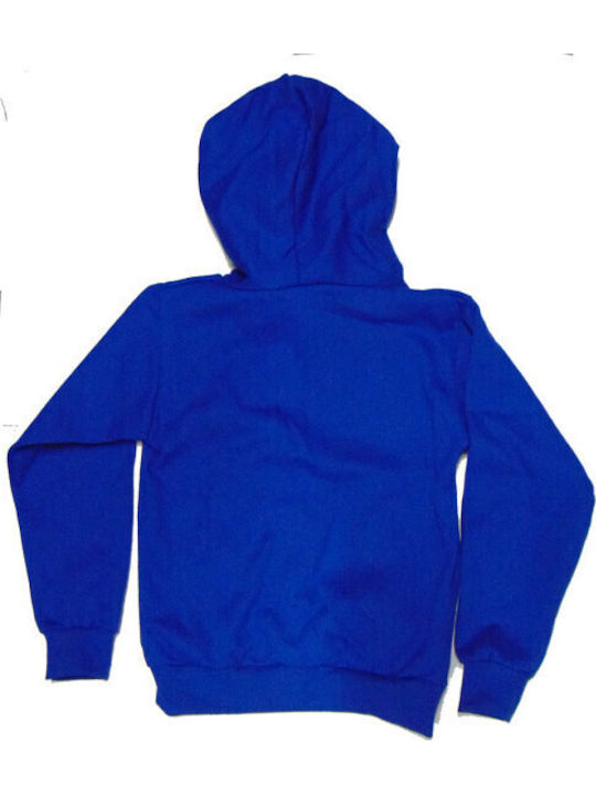 Fleece Kinder-Sweatshirt mit Kapuze Blau Royal