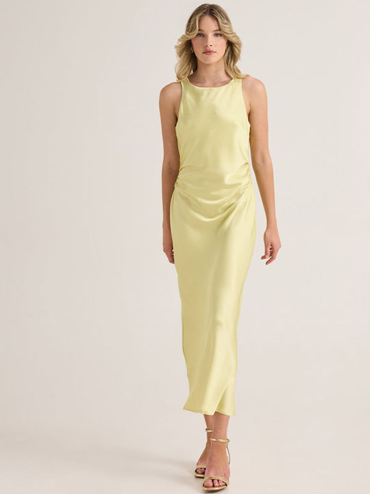 Summer Maxi Slip Dress for Wedding / Christening Satin Lemon