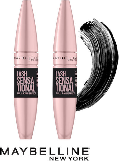 Maybelline Lash Sensational Full Fan Effect Mascara für Band & Eisstockschießen Intense Black 2x9.5ml