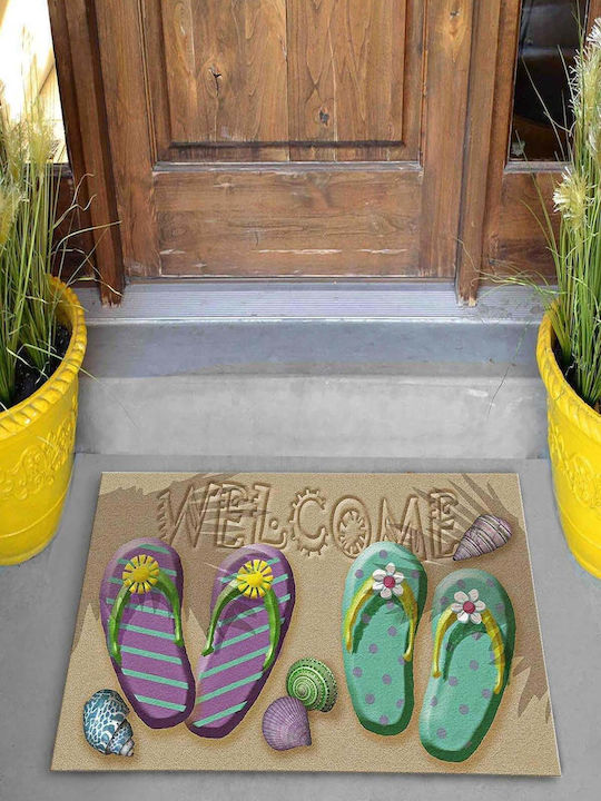 SteweHome Non-Slip Orange Doormat 70x45cm