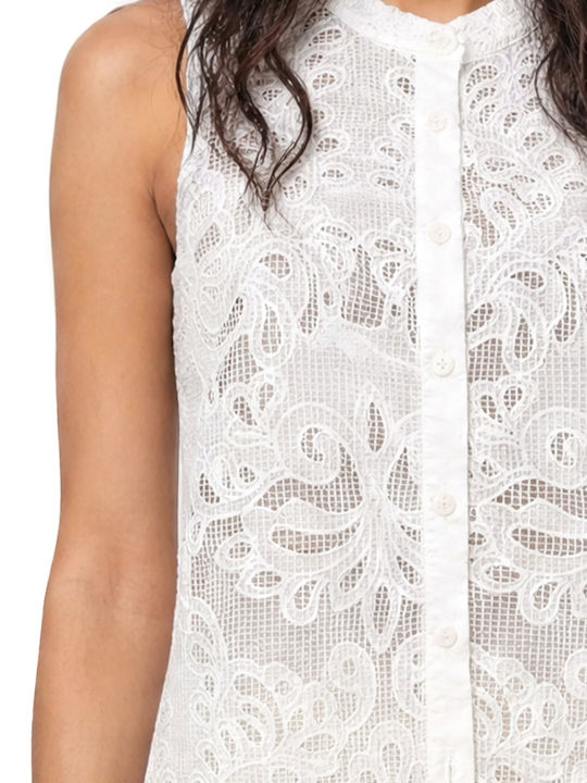 Sleeveless Women's Shirt White