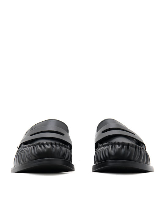 Calvin Klein Leather Women's Loafers in Black Colour