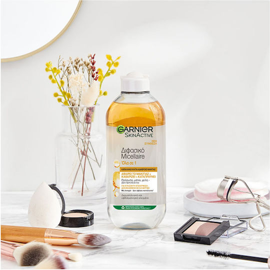 Garnier SkinActive Bi-phase Micellar Water Αφαίρεσης Αδιάβροχου Μακιγιάζ Προσώπου 500ml