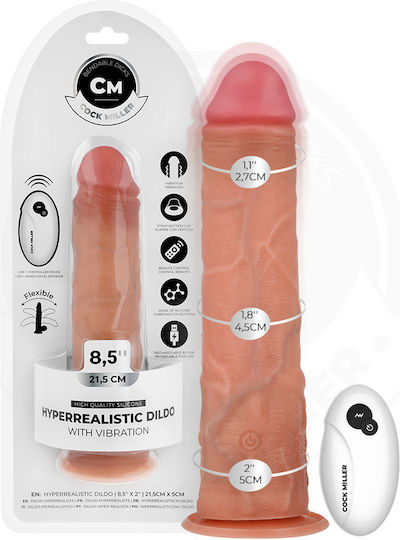 Cock Miller Strapon Set Realistic Dildo Vibration Suction Cup Remote Control 21.5cm