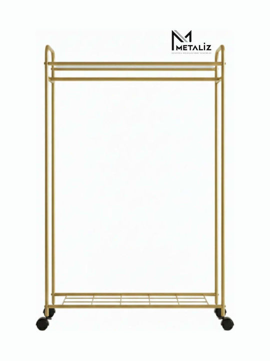 SteweHome Κρεμάστρα Δαπέδου από Μέταλλο Χρυσή 99x140cm