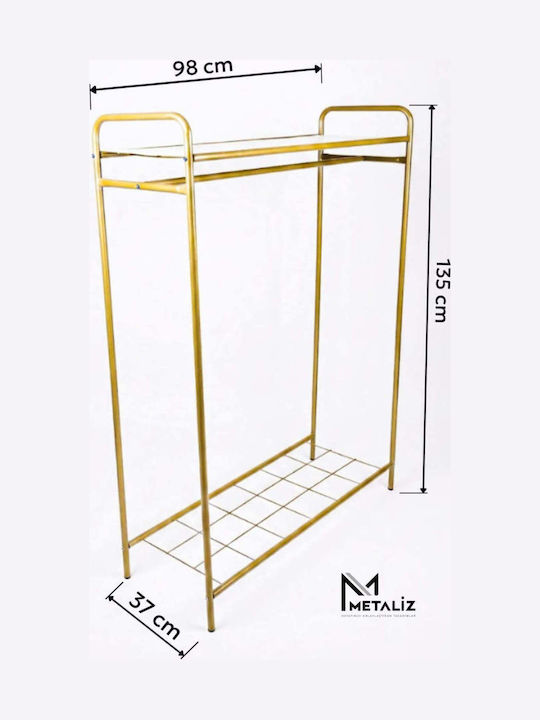 SteweHome Kremastră De Podea Din Metal Aurie 98x135cm