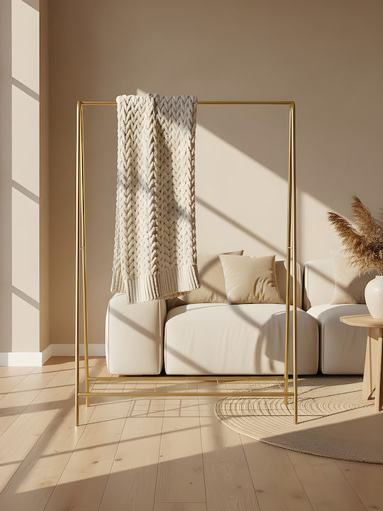 SteweHome Κρεμάστρα Δαπέδου από Μέταλλο Χρυσή 100x152cm