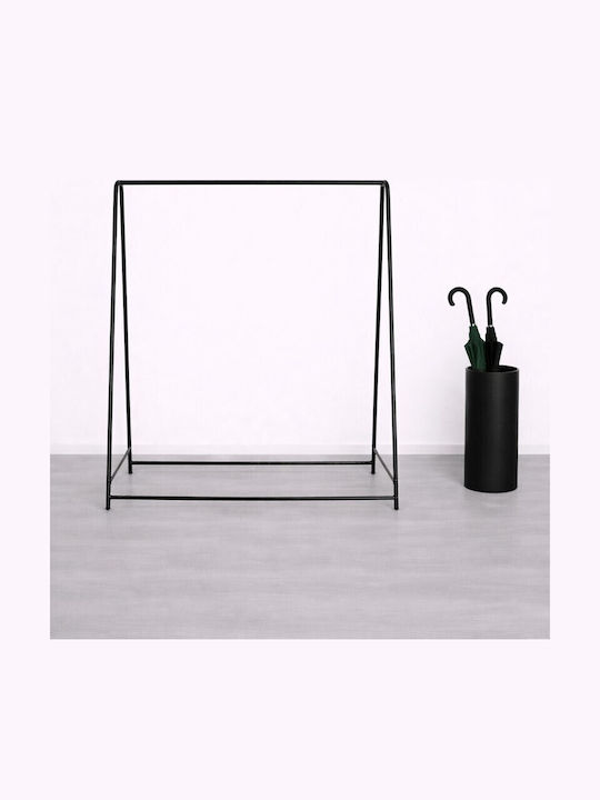 SteweHome Κρεμάστρα Δαπέδου από Μέταλλο Μαύρη 104x151cm