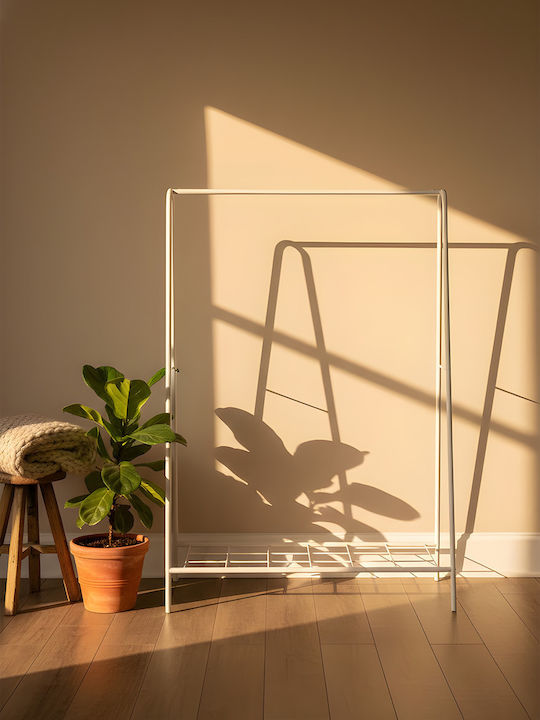 SteweHome Kremastra de Podea din Metal Albă 100x152cm