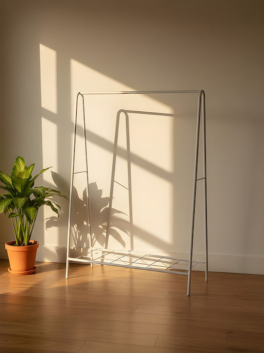SteweHome Kremastra de Podea din Metal Albă 100x152cm