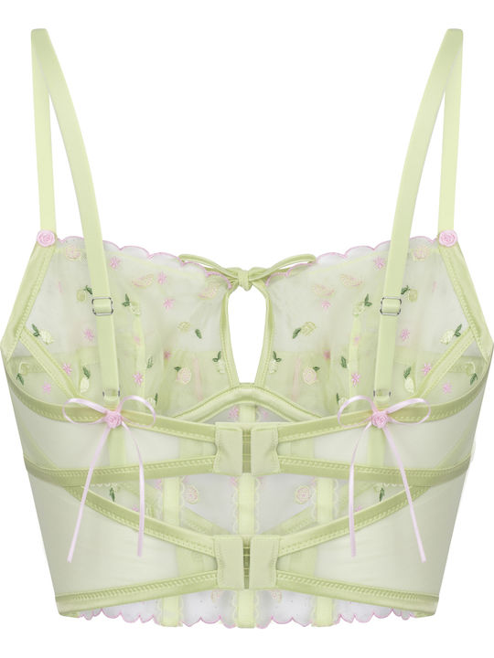 Hunkemöller Set Lenjerie Intimă Cu Dantelă Bralette Cu Șir Verde