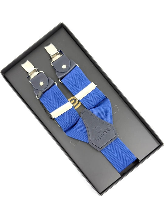 Еластични Мъжки Презрамки Синьо Роял 3,5см Legend Accessories