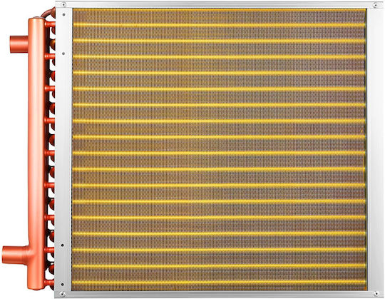 Heat Exchanger Vevor Water to Air Coil Heat Exchanger HVAC Fins 457 x 457 mm Copper Tubes & Aluminum Fins Output 120k BTU Outdoor Wood Furnaces Hydronic Heating Cooling Systems