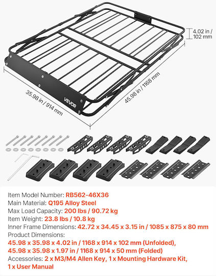 Vevor Car Roof Rack Steel