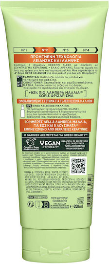 Garnier Keratin Sleek Conditioner Αναδόμησης/Θρέψης για Φριζαρισμένα Μαλλιά 200ml
