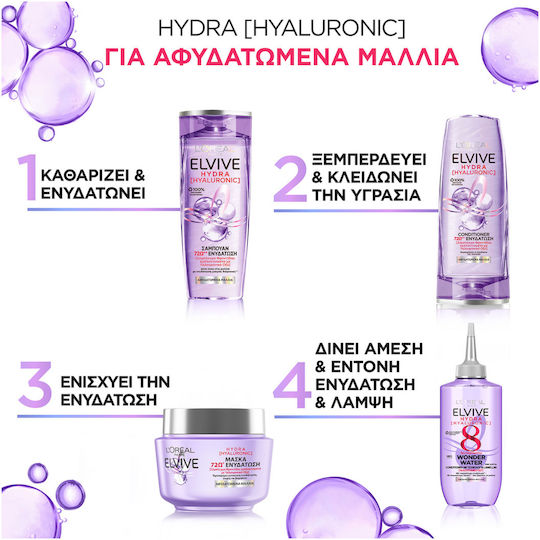 L'Oreal Paris Elvive Hydra Hyaluronic Wonder Water Conditioner Feuchtigkeitsspendend für Alle Haartypen 200ml