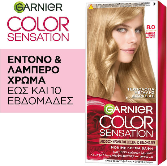 Garnier Color Sensation Hair Dye 8.0 Bright Light Blonde 110ml