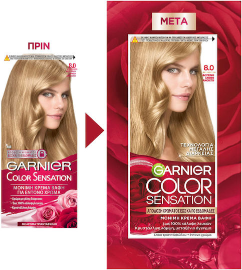 Garnier Color Sensation Hair Dye 8.0 Bright Light Blonde 110ml