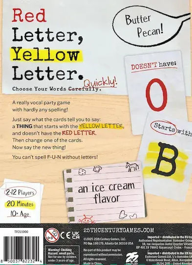 Επιτραπέζιο Παιχνίδι Red Letter Yellow Letter για 2-6 Παίκτες 10+ Ετών (EN) 25th Century Games