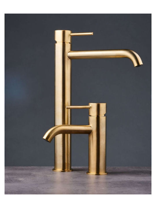 Viospiral Tall Gold Mixing Sink Faucet
