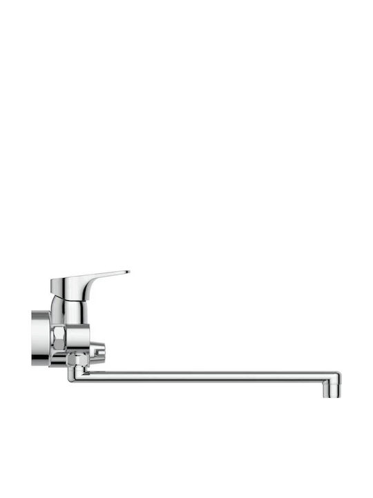 Ideal Standard Cerabase Αναμεικτική Μπαταρία Μπανιέρας Ασημί