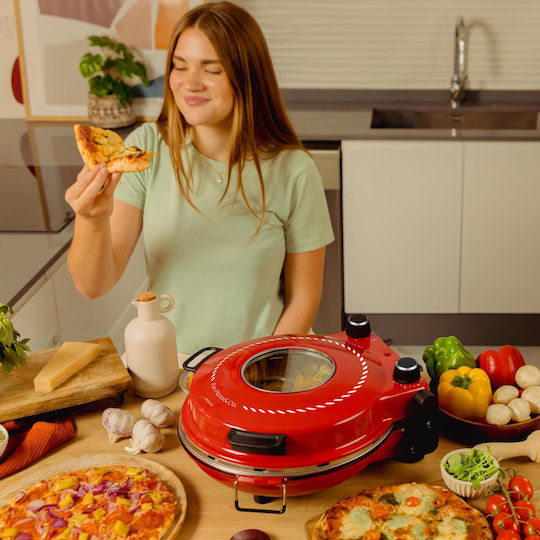 Cecotec Fun Pizza&Co Mamma Mía Window Plus Παρασκευαστής Πίτσας 1200W Κόκκινος