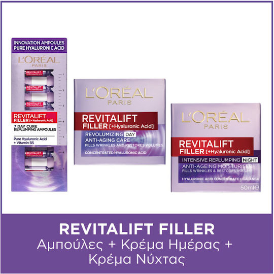 L'Oreal Paris Revitalift Filler Σετ Περιποίησης για Αντιγήρανση & Ενυδάτωση 9τμχ