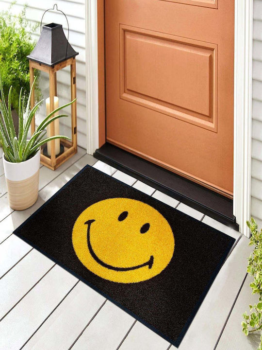 SteweHome Non-Slip Black Doormat 70x45cm
