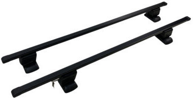 Autodachträger Werkseitig Verschraubte Halterungen 125 Cm Schlüssel Schwarzes Stahl Set 2 Stück Rb009a-120