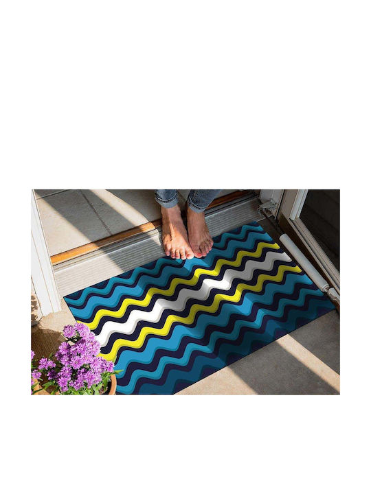 SteweHome Non-Slip Blue Doormat