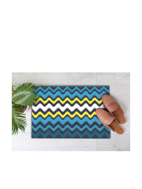 SteweHome Non-Slip Blue Doormat