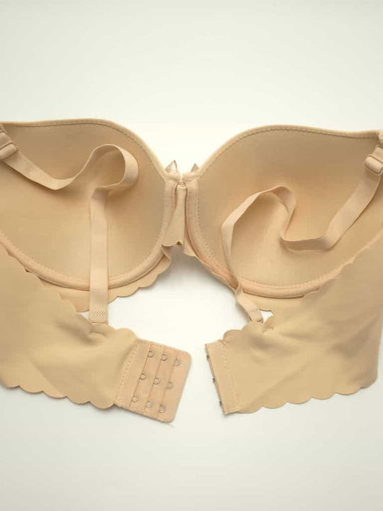 Medium Beige Push Up Bra With Underwire