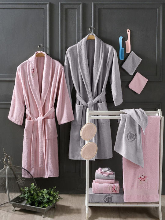 SteweHome Familien-Bademäntel Set Grau Set 16 Stück 70x140 cm