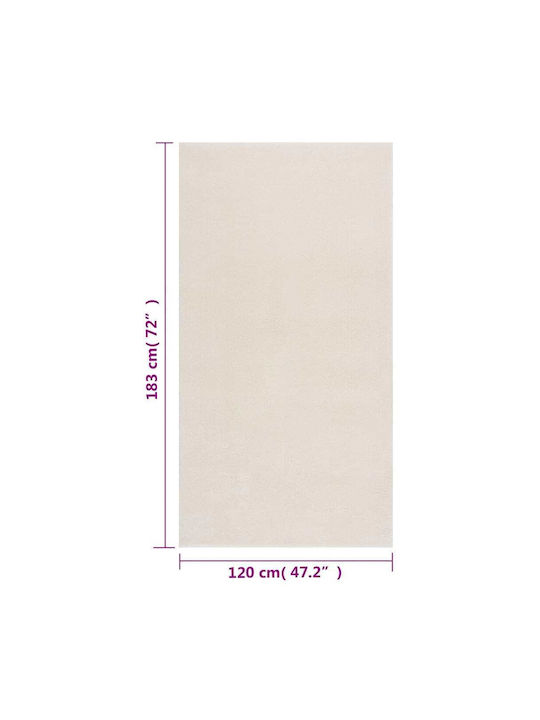 vidaXL Rectangular Shaggy Cream White Living Room Rug 120x183cm