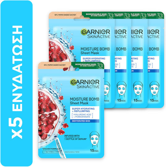Garnier Moisture Bomb Sheet Mask 5 pcs x 140gr
