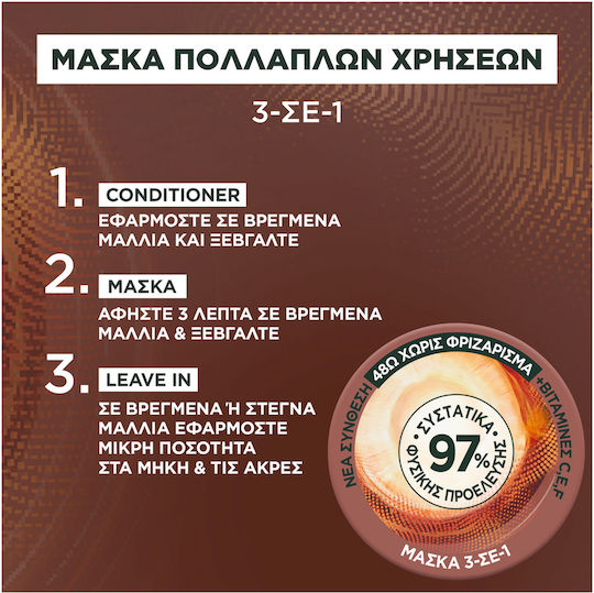 Garnier Fructis Smoothing Coconut Hair Food Hair Mask for Anti-Frizz 400ml