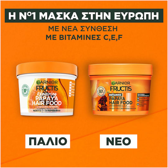 Garnier Fructis Papaya Hair Food Μάσκα Μαλλιών για Επανόρθωση 400ml