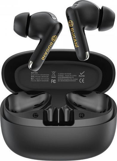 Bugani Freebuds B20 Bluetooth Handsfree Earphones with Sweat Resistance and Charging Case Black