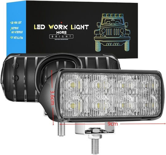 Mini LED Car Work Headlight 10w 12v Slim 9x3.6cm Small Lighting Headlight White Light
