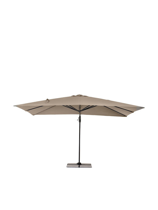 Hängender Quadratischer Aluminium Garten- und Terrassen-Sonnenschirm Porto Grau 4x3xHöhe 2,5 m
