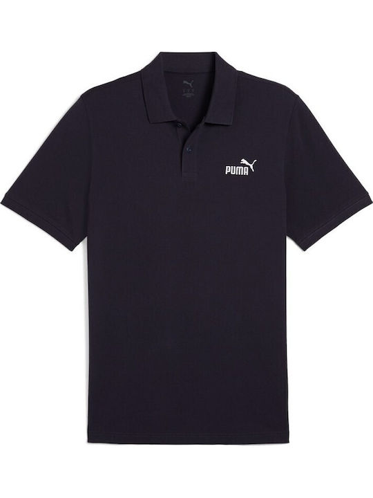 Logo Logo Polo Short Sleeve Blouse Navy Blue