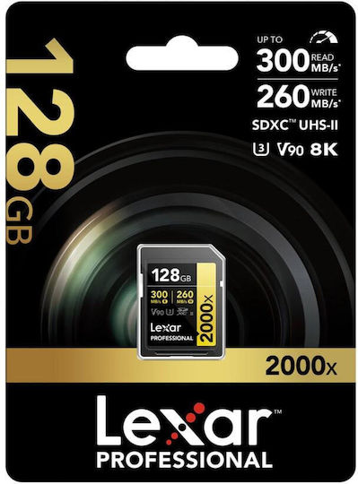 Lexar Professional 2000X SDXC 128GB U3 V90 UHS-II 300MB/s