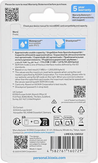 Kioxia microSDXC 128GB U3 V30 A2 UHS-I 160MB/s με αντάπτορα