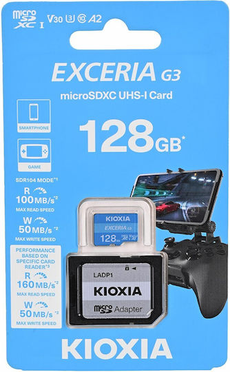 Kioxia microSDXC 128GB U3 V30 A2 UHS-I 160MB/s με αντάπτορα