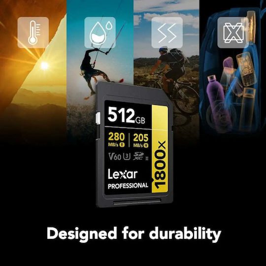 Lexar Profesional 1800X SDXC 512GB U3 UHS-II 270MB/s
